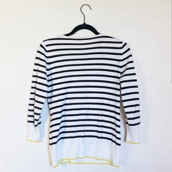 WHITE + WARREN Striped Soft Sweater Top Sailor core (bin 337) Costal preppy - Picture 3 of 7